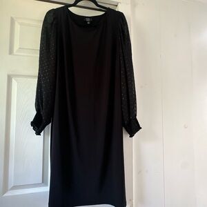 MSK Black Dress with Sheer Long Sleeves